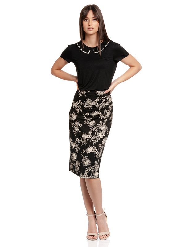 Nastrovje Potsdam Vive Maria Tropical Hawaii Damen Bleistiftrock Schwarz Allover