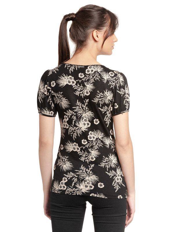 Nastrovje Potsdam Vive Maria Tropical Hawaii Damen T-Shirt Schwarz Allover