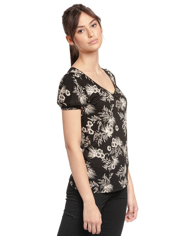 Nastrovje Potsdam Vive Maria Tropical Hawaii Damen T-Shirt Schwarz Allover