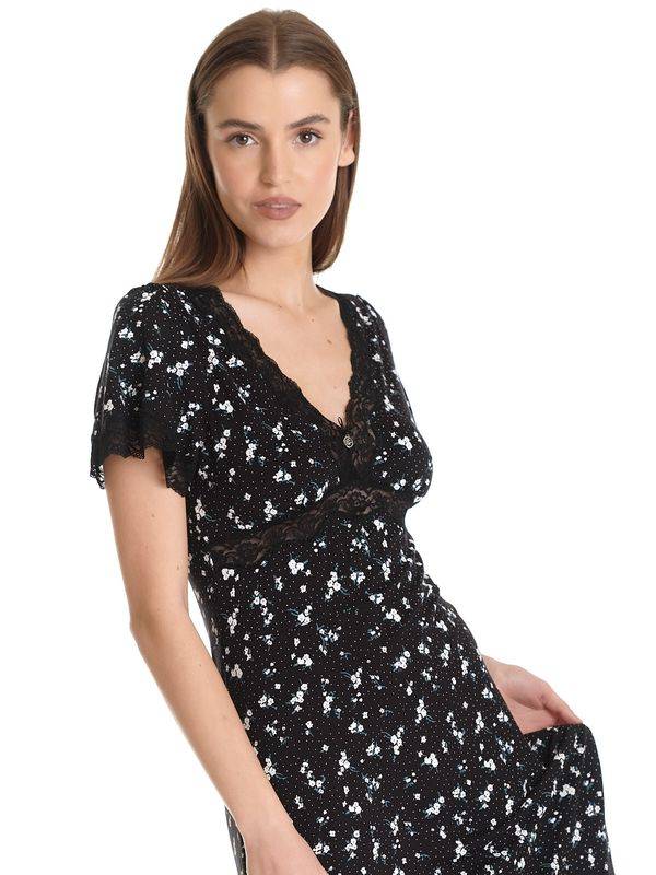 Nastrovje Potsdam Vive Maria Valérie In Paris Damen A-Linien-Kleid Schwarz Allover