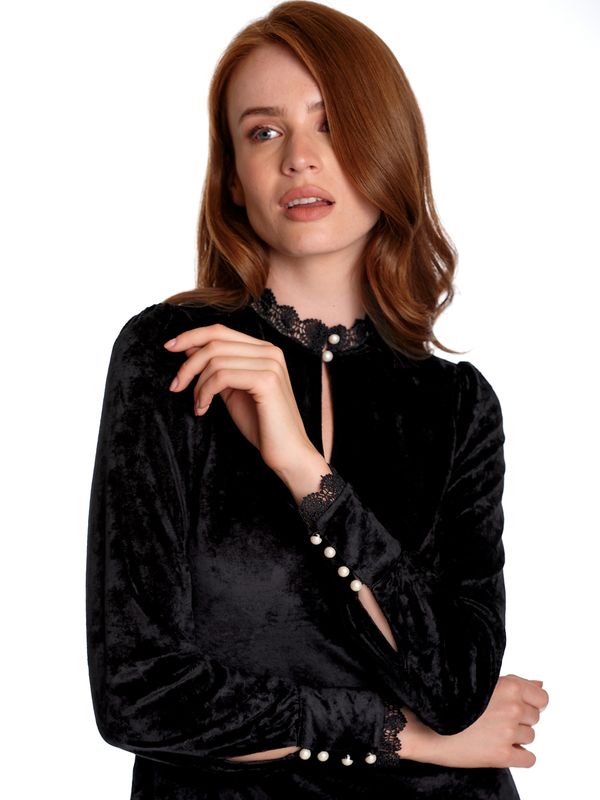 Nastrovje Potsdam Vive Maria Velvet Dream Damen Blusenkleid Schwarz