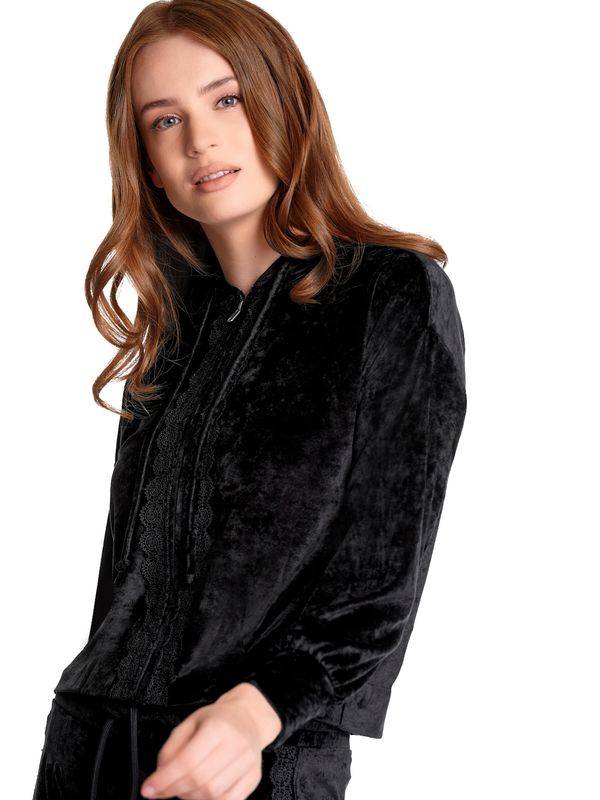 Nastrovje Potsdam Vive Maria Velvet Dream Damen Kapuzensweatjacke Schwarz