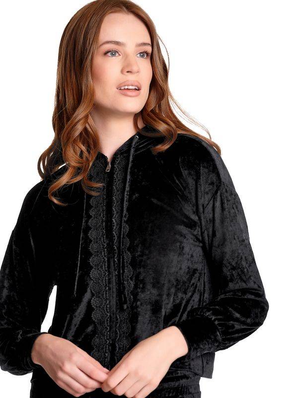 Nastrovje Potsdam Vive Maria Velvet Dream Damen Kapuzensweatjacke Schwarz