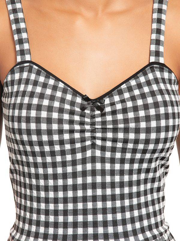 Nastrovje Potsdam Vive Maria Vichy Summer Damen Trägerkleid Schwarz/creme