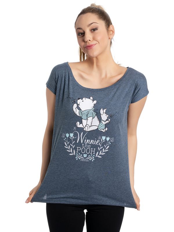 Nastrovje Potsdam Winnie the Pooh Friend Damen Loose-Shirt blau meliert