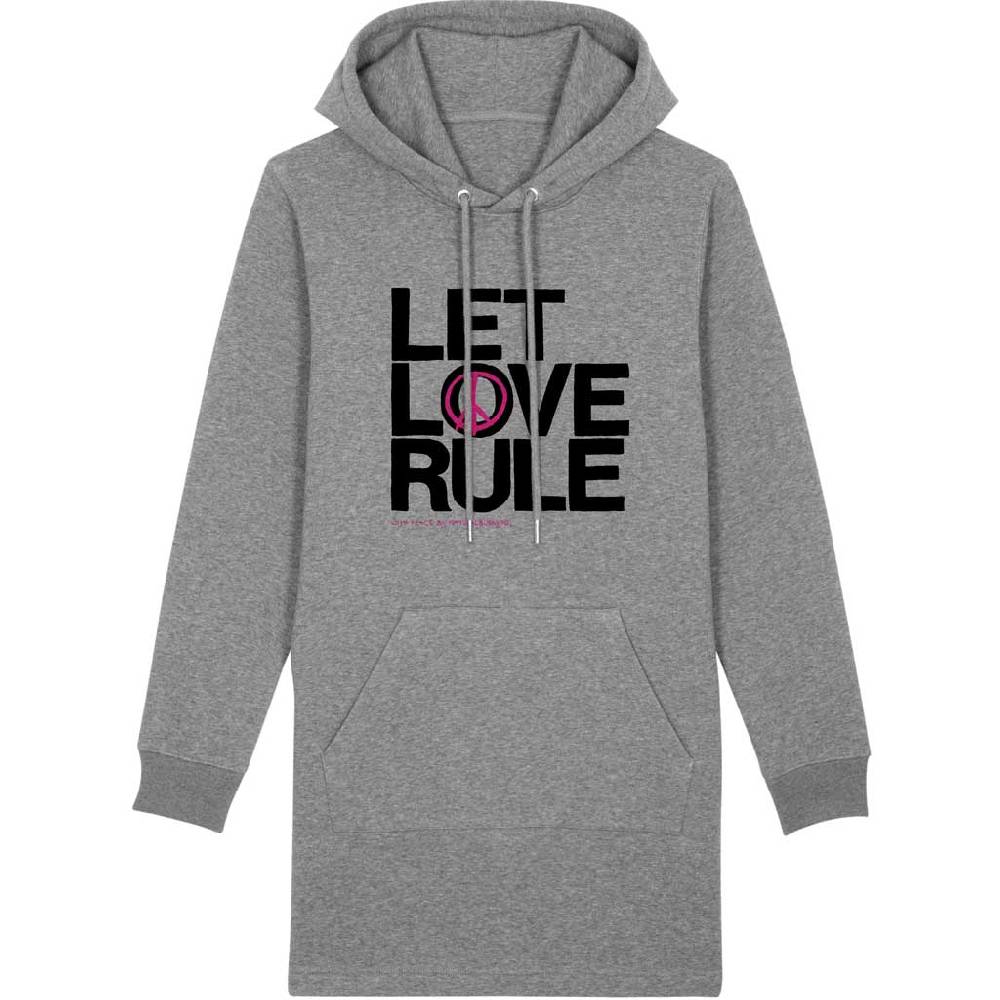 Natural Born Yogi Let Love Rule black – Sweatshirt Hoodie-Kleid