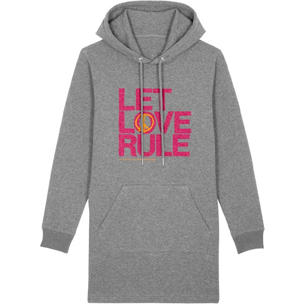 Natural Born Yogi Let Love Rule pink – Sweatshirt Hoodie-Kleid
