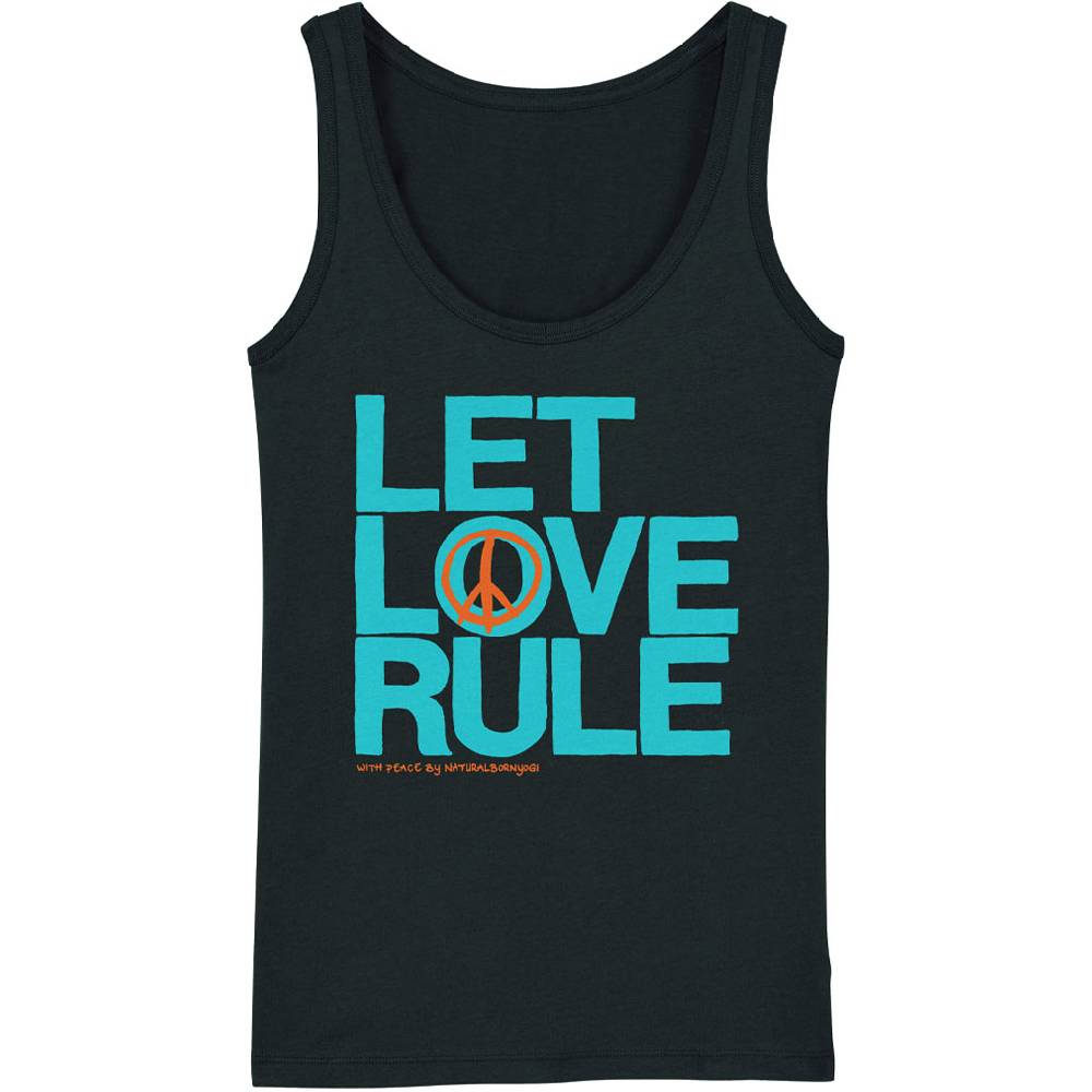 Natural Born Yogi Let Love Rule – Yoga Tank-Top schwarz