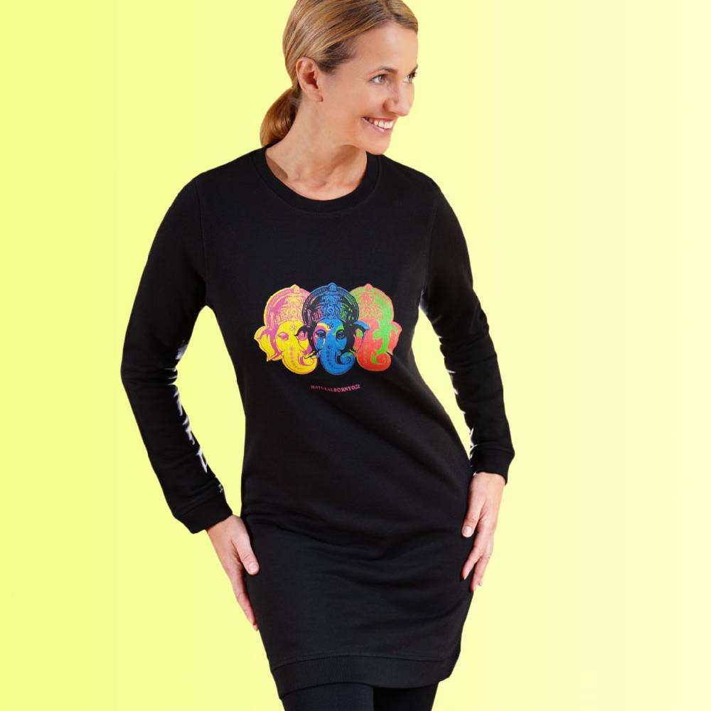Natural Born Yogi Ganesha Pop – Sweatshirt Kleid