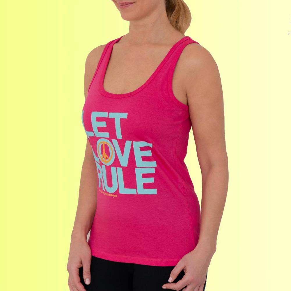 Natural Born Yogi Let Love Rule – Tank-Top Pink