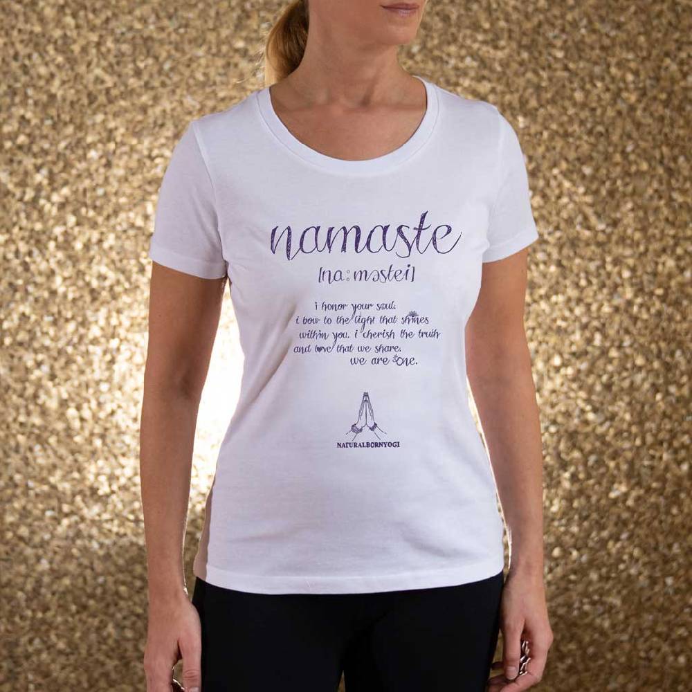 Natural Born Yogi Namaste Love – T-Shirt Weiß