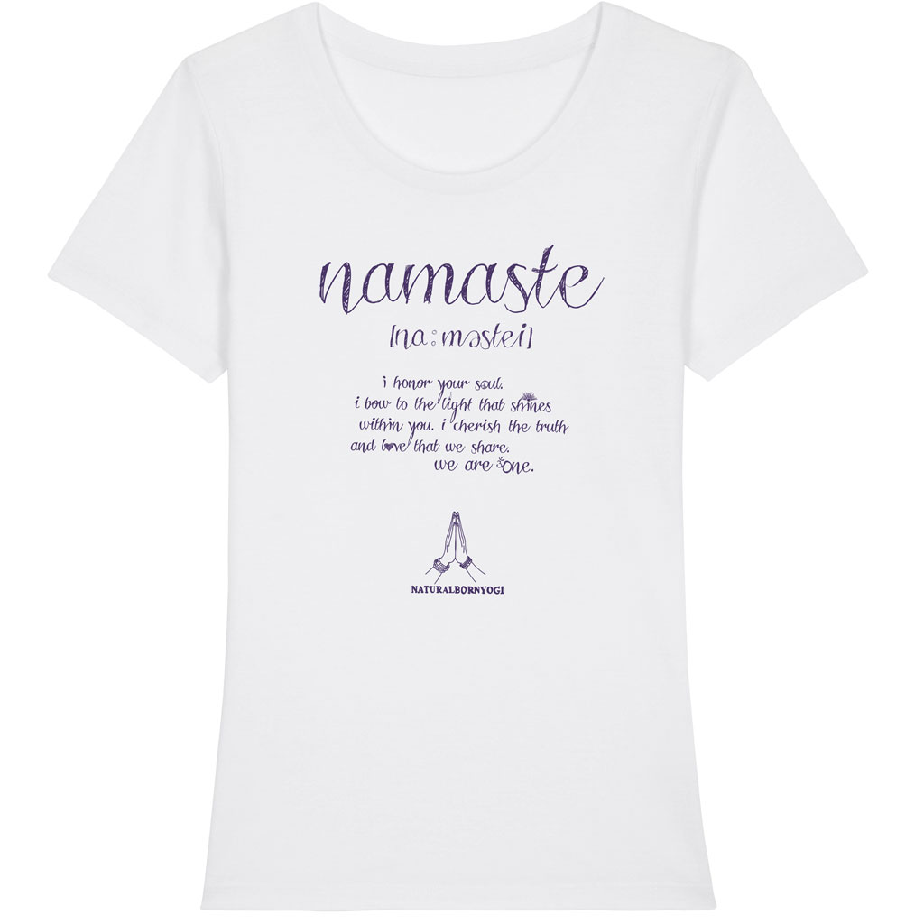 Natural Born Yogi Namaste Love – T-Shirt weiß