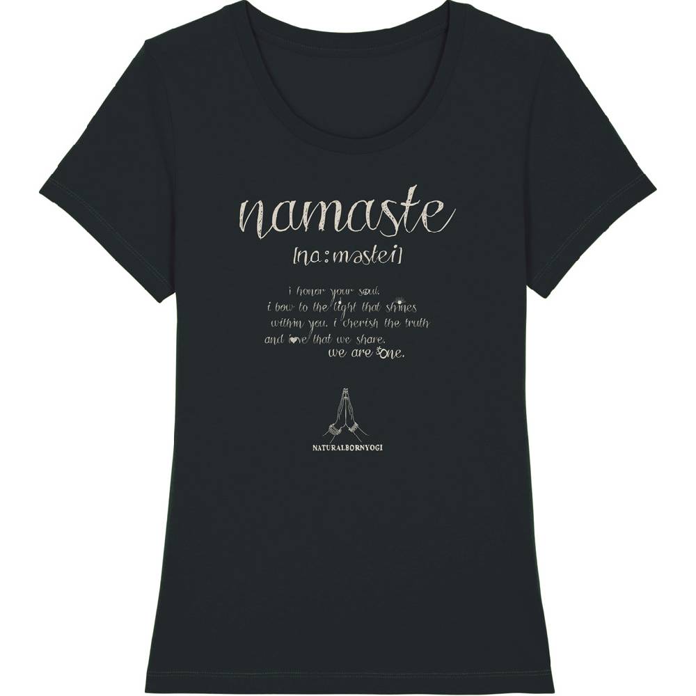 Natural Born Yogi Namaste Love – Yoga Shirt schwarz