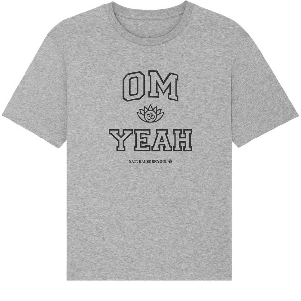 Natural Born Yogi Om Yeah – Yoga T-Shirt grau