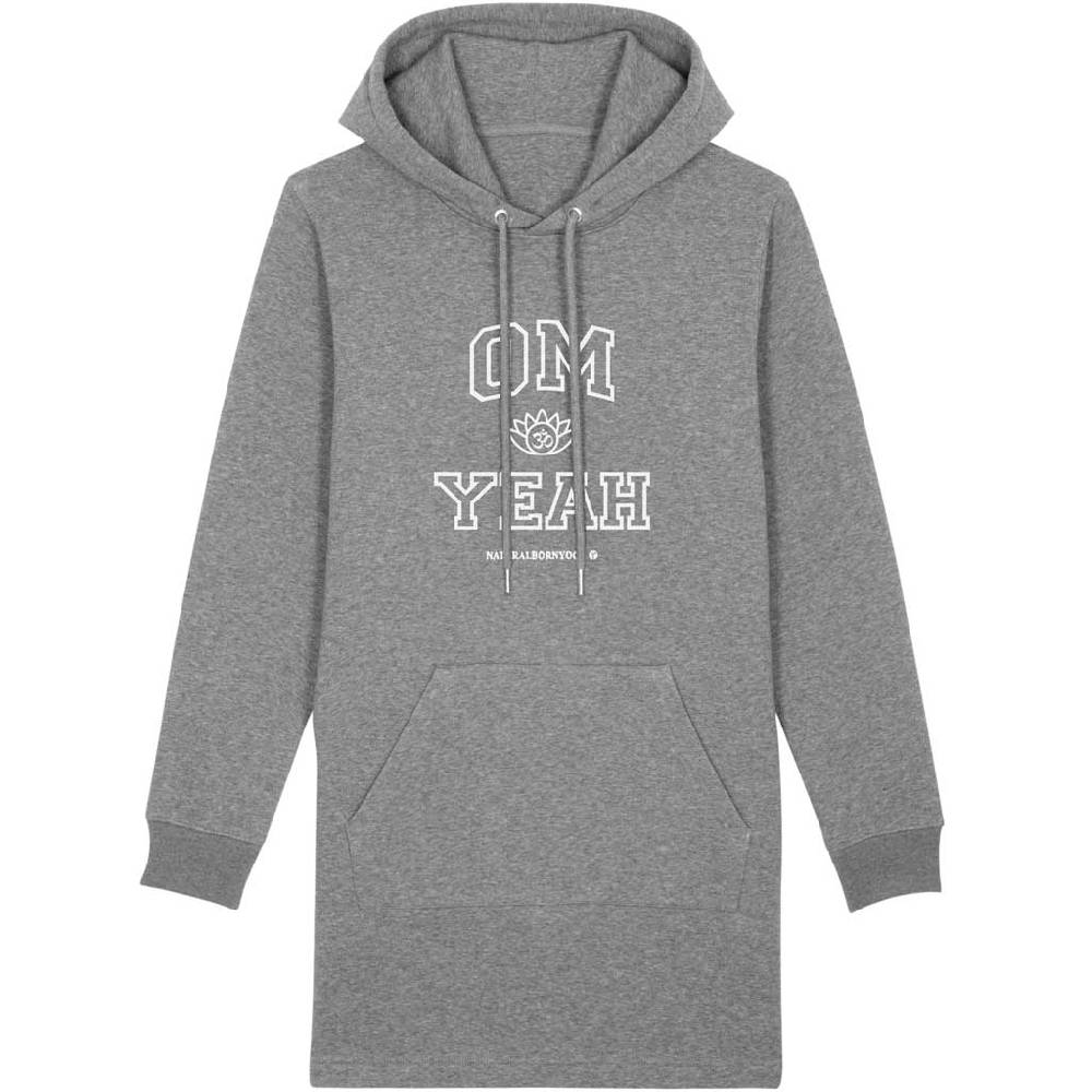 Natural Born Yogi Om Yeah – Sweatshirt Hoodie-Kleid grau