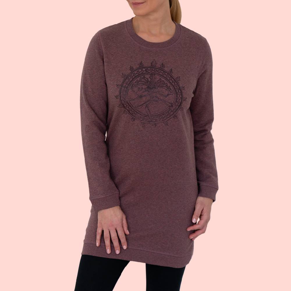 Natural Born Yogi Shiva Fever – Sweatshirt Kleid Berry