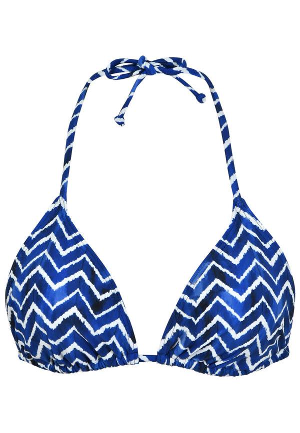 Naturana Bikini-Oberteil The Zig-Zag Mit Schale - Blau-Ecru