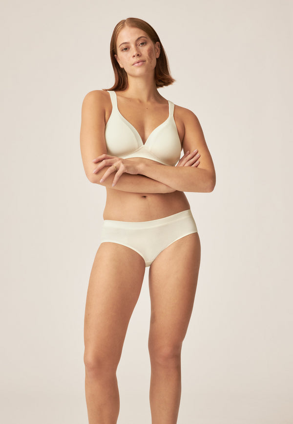 Naturana Bügelloser BH Mit Schale Und Glanzband - Ecru