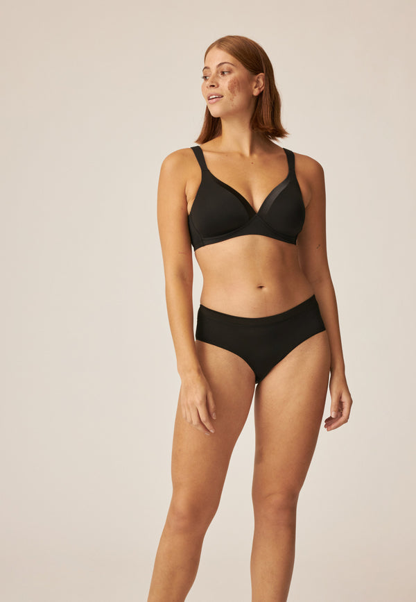 Naturana Bügelloser BH Mit Schale Und Glanzband - Schwarz