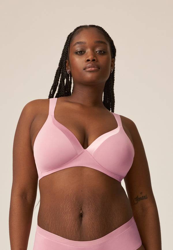 Naturana Bügelloser BH Mit Schale Und Glanzband - Smoked Orchid