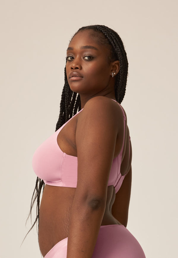 Naturana Bügelloser BH Mit Schale Und Glanzband - Smoked Orchid