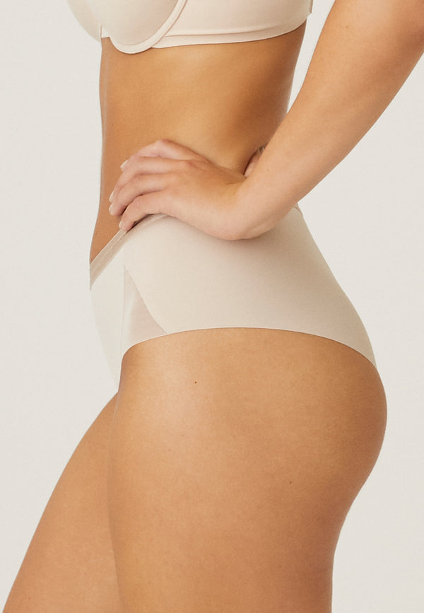 Naturana Clean Cut Panty Mit Mesh-Details - Light Beige