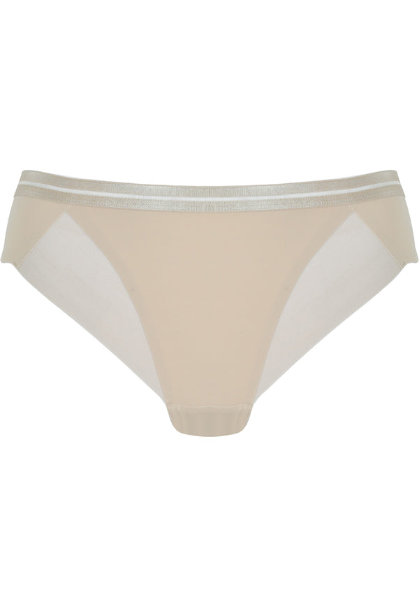 Naturana Clean Cut Slip Mit Mesh-Details - Light Beige