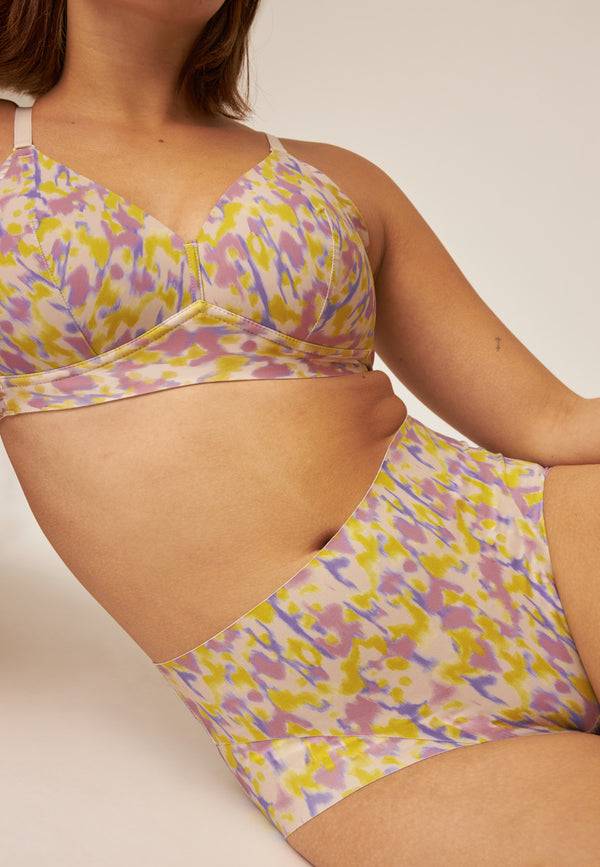 Naturana High Waist Slip Mit Leichtem Shape-Effekt - Smoked Orchid Print