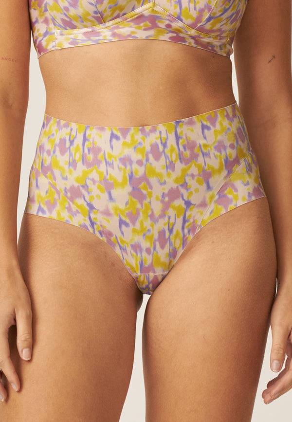 Naturana High Waist Slip mit leichtem Shape-Effekt - Smoked Orchid Print