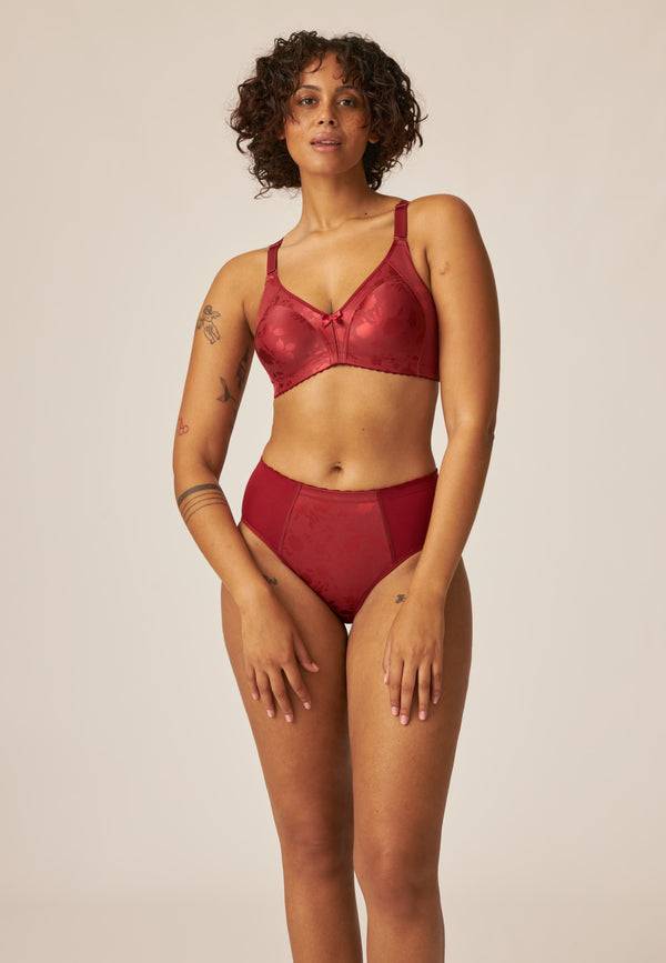 Naturana Minimizer Soft-BH In Blumenmuster - Deep Claret