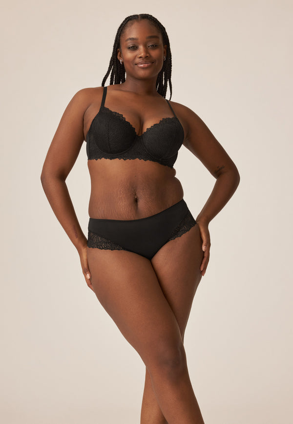 Naturana Bügel-BH Mit Spitze - Schwarz