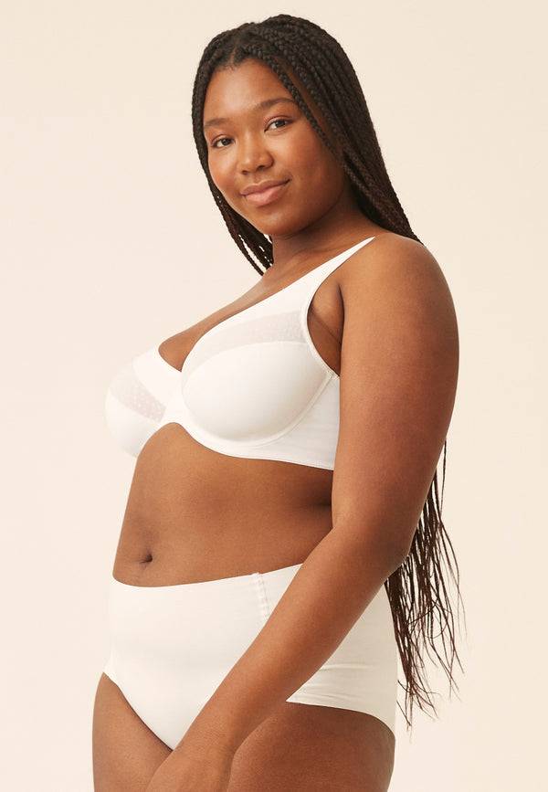 Naturana Bügel-BH Mit Spitzendetails - Weiss