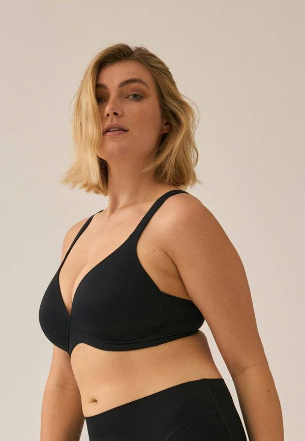 Naturana Bügelloser Soft-BH Mit Schale - Schwarz