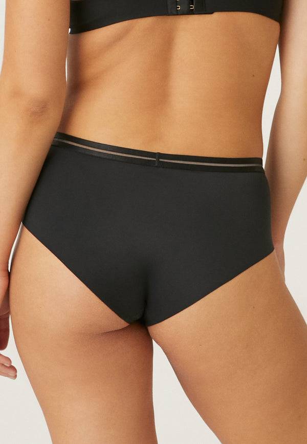 Naturana Clean Cut Panty Mit Mesh-Details - Schwarz