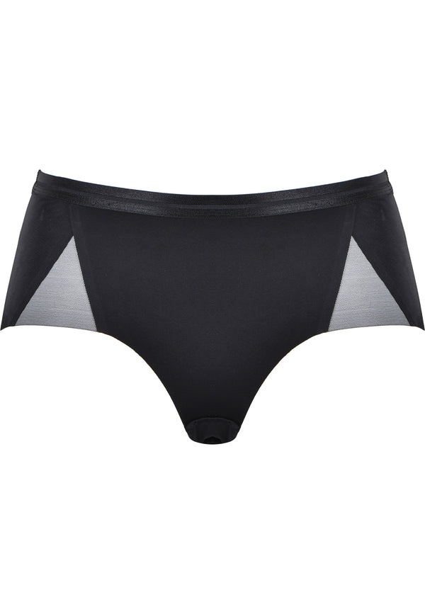 Naturana Clean Cut Panty Mit Mesh-Details - Schwarz