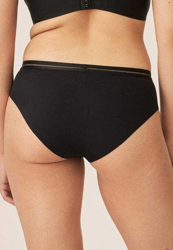 Naturana Clean Cut Slip Mit Mesh-Details - Schwarz