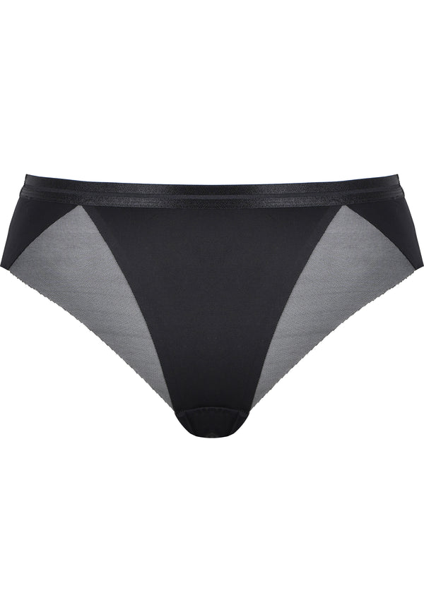 Naturana Clean Cut Slip Mit Mesh-Details - Schwarz