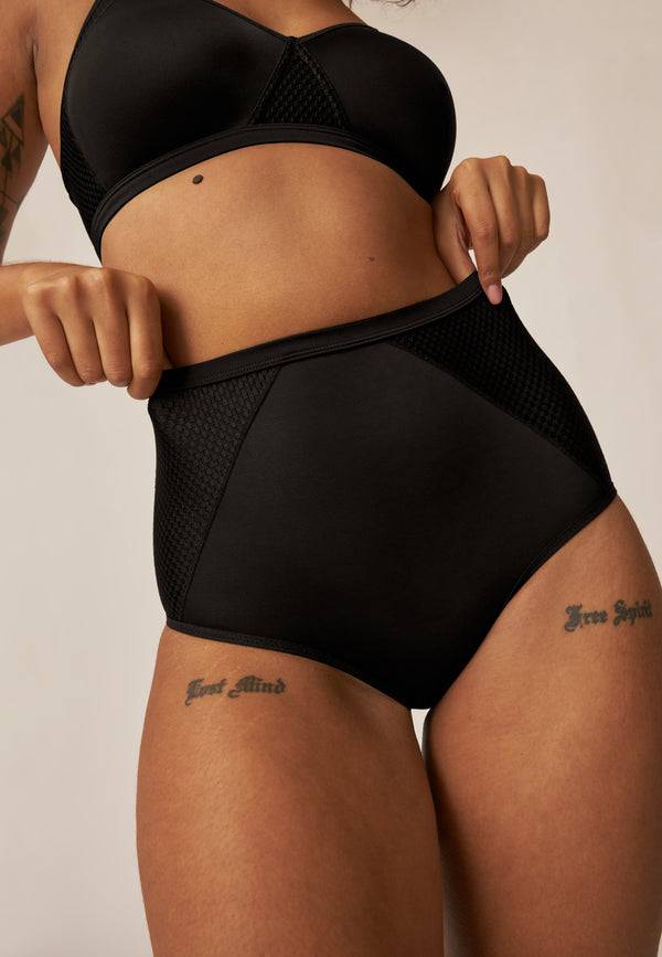 Naturana Comfort High Waist Slip - Schwarz