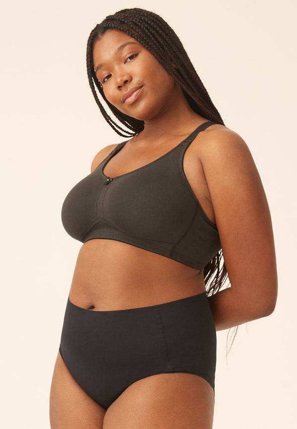 Naturana Klassischer Soft-BH Mit Tasche - Schwarz