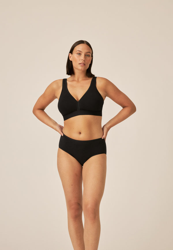 Naturana Midi Slip Aus Biobaumwolle - Schwarz