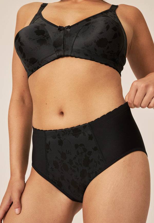 Naturana Minimizer Slip Mit Blumenmuster - Schwarz