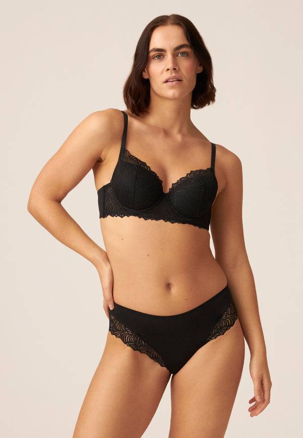 Naturana Panty Mit Spitzendetails - Schwarz