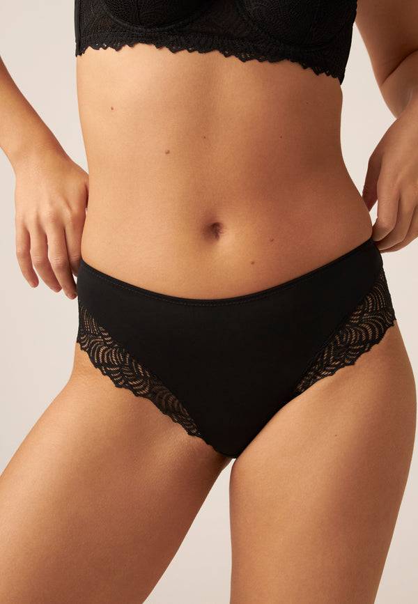 Naturana Panty Mit Spitzendetails - Schwarz
