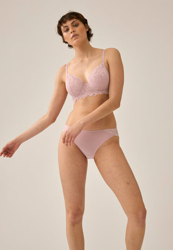 Naturana Slip Mit Spitzendetails - Pink Rose
