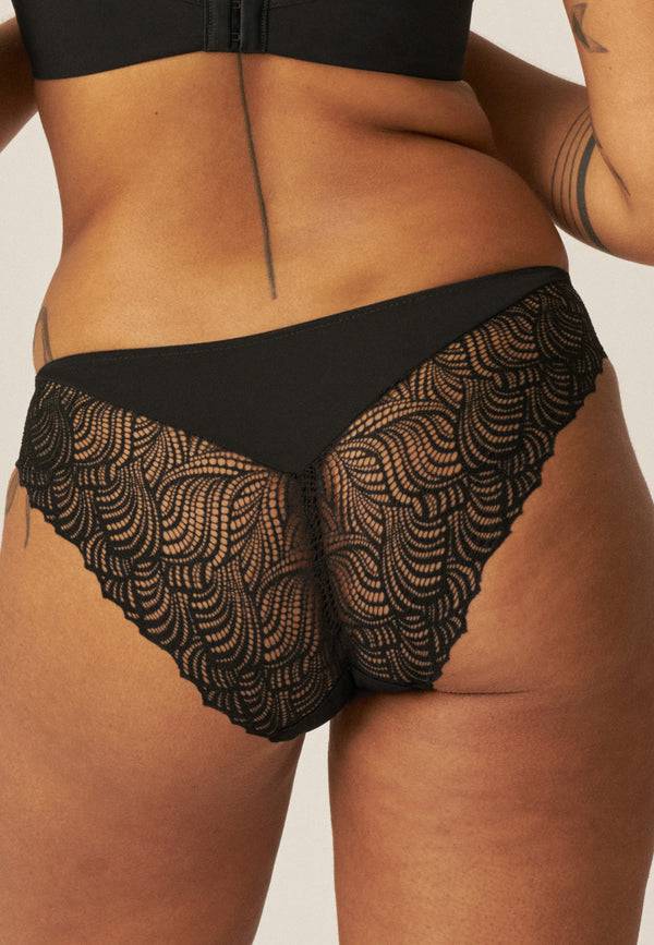 Naturana Slip Mit Spitzendetails - Schwarz