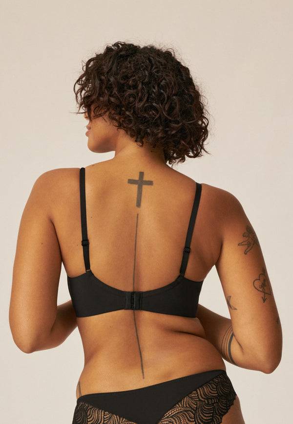 Naturana Soft-BH Mit Schale Und Spitze - Schwarz