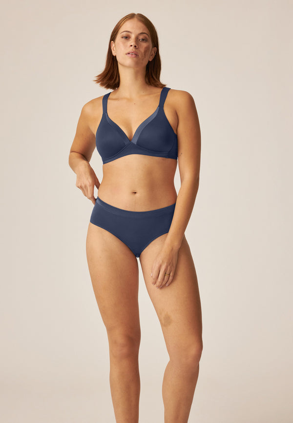 Naturana Softer Slip Mit Glanzband - Navy