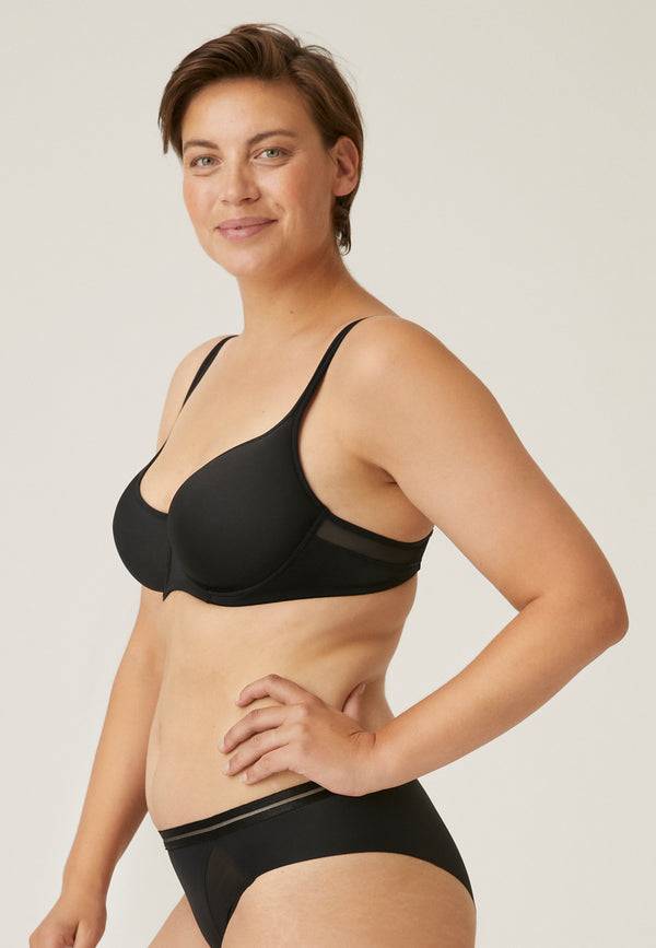 Naturana Spacer Bügel-BH Mit Mesh Details - Schwarz