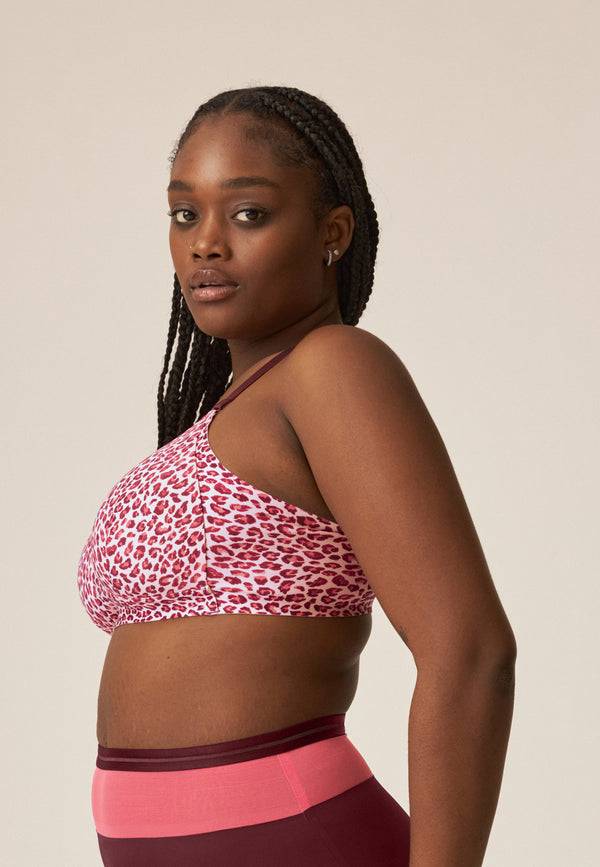 Naturana Soft-BH Mit Side Smoother Effekt - Leo Print Red