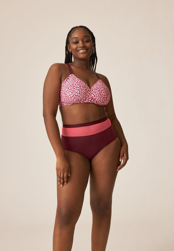 Naturana Soft-BH Mit Side Smoother Effekt - Leo Print Red